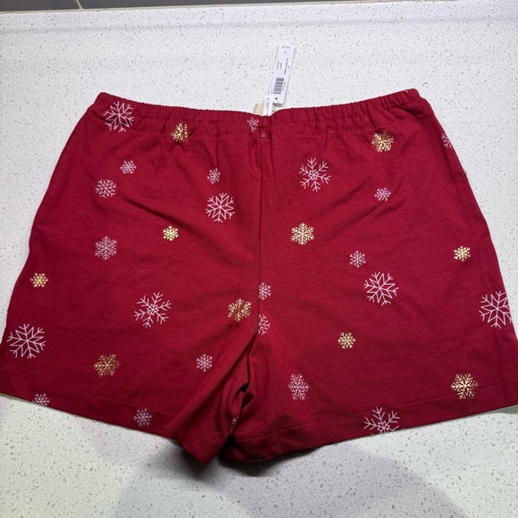 Soma Red Snowflake Print Pajama Shorts NWT - Picture 6 of 6
